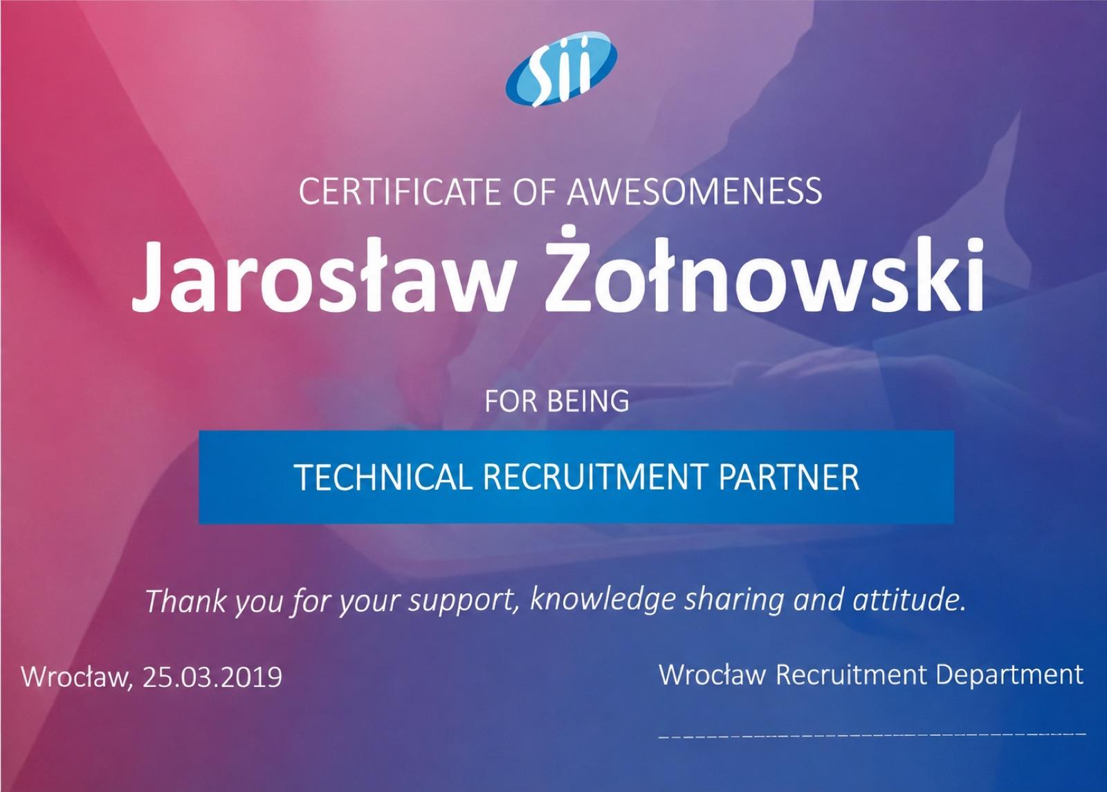 Sii recruitment partner, Wrocław · 2019